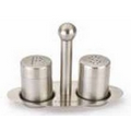 Satin Salt and Pepper Shaker Set w/ Stand